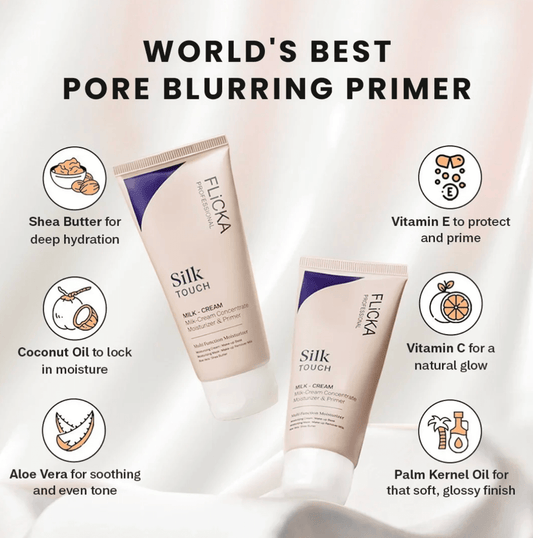 Flicka Silk Touch - 3 in 1 Moisturizer, Primer & Sunscreen for Face