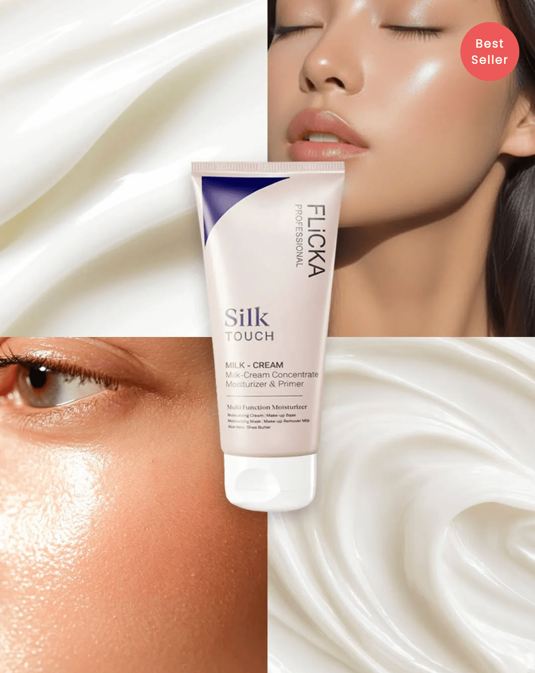 Flicka Silk Touch - 3 in 1 Moisturizer, Primer & Sunscreen for Face